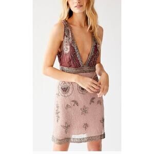 Free People Moondust Beaded Mini Dress sz 4 $398